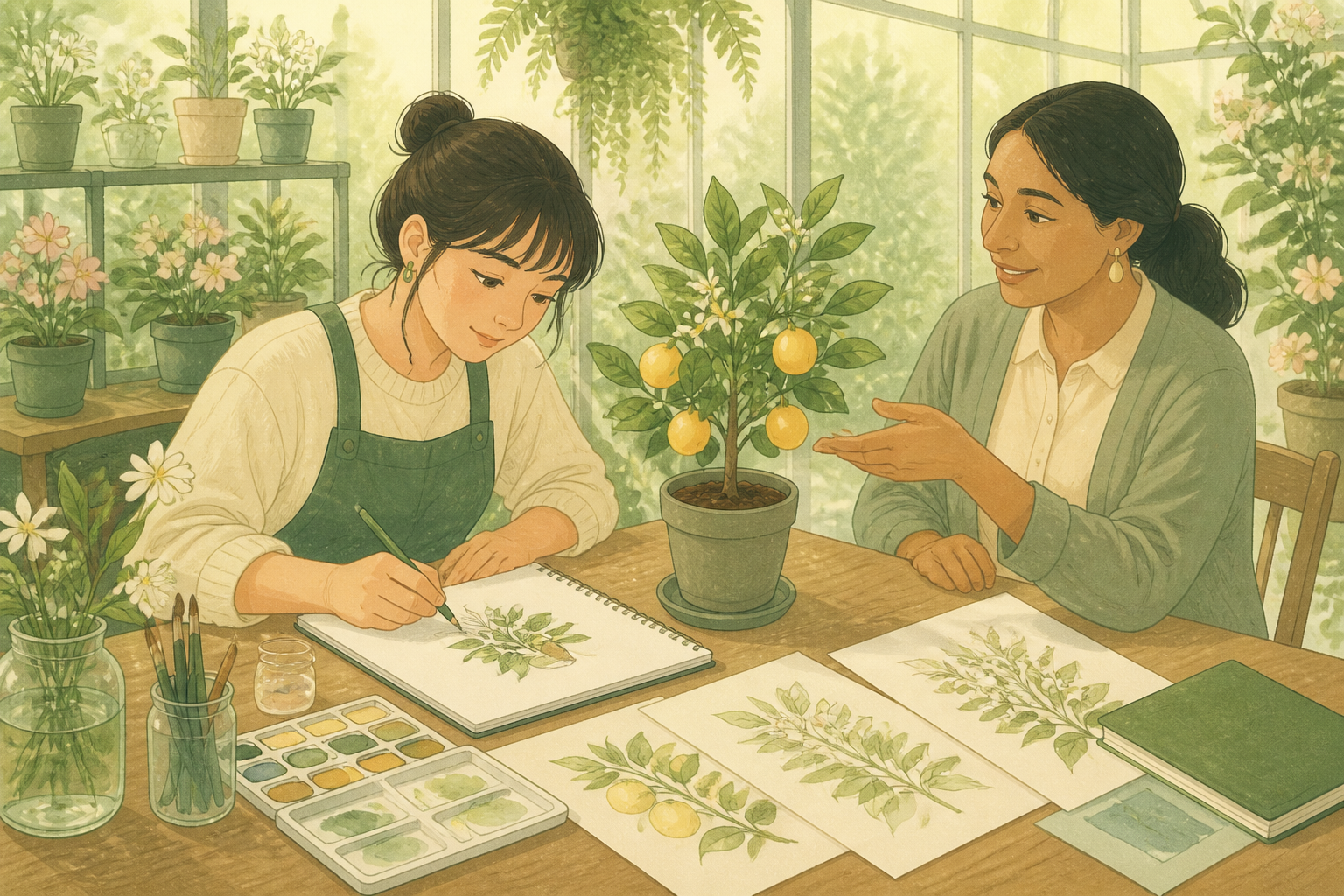 시트러스 botanical art 워크숍